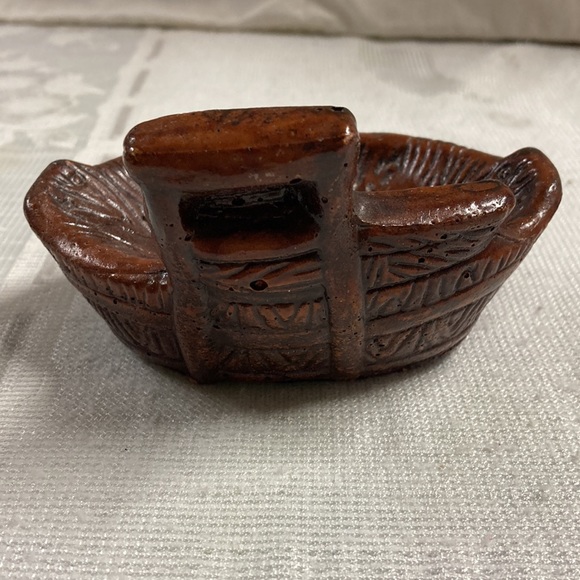 Vintage Ozarks Souvenir Soap Trinket Dish Dark Brown Faux Wood Resin - Picture 2 of 8